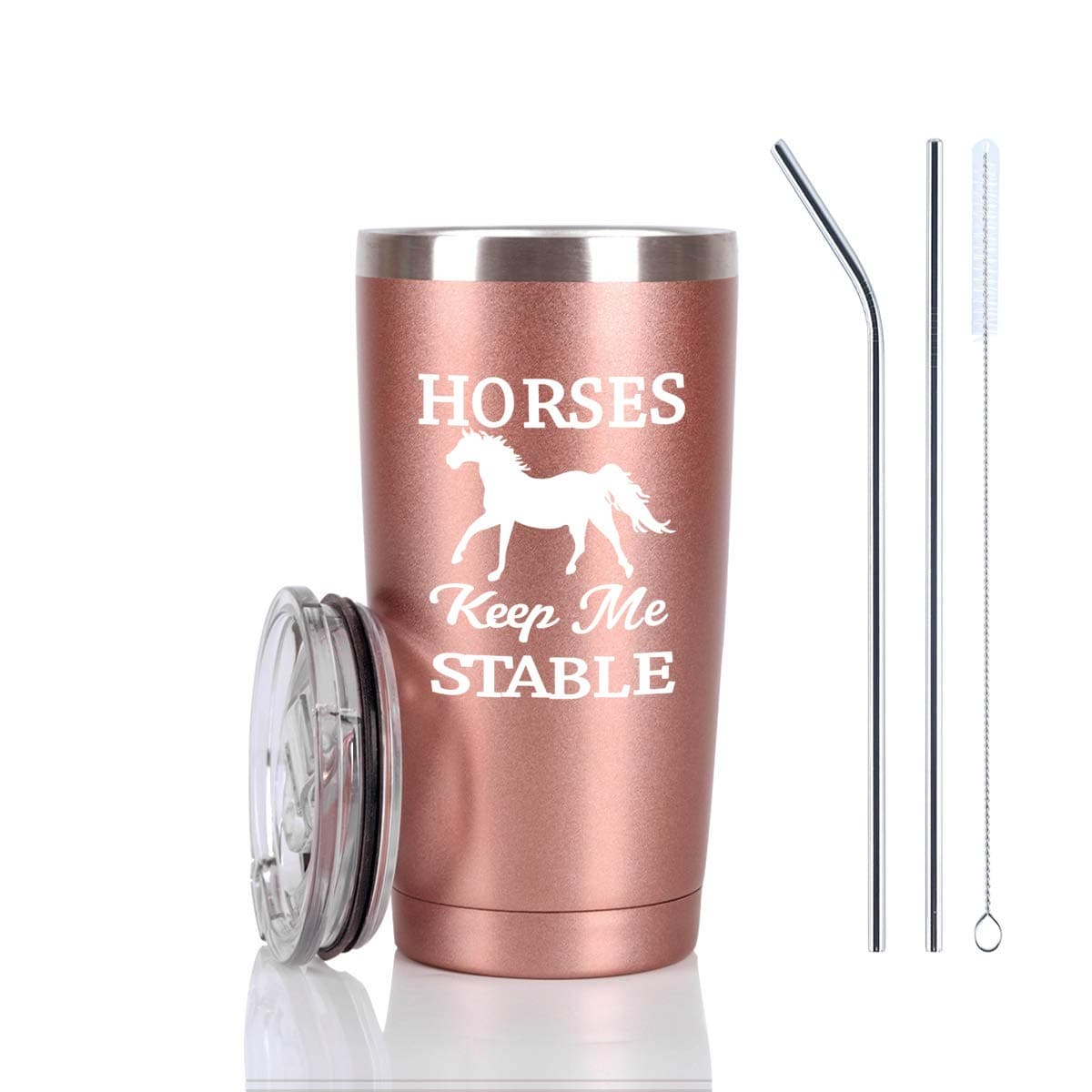 Horse Gifts For Women Horses Keep Me Stable Travel Tumbler Funny Birthday Christmas Gifts for Horse Lovers Equestrian Cowgirls Mom Friends Aunt Sister 20 Oz Insulated Stainless Steel Tumbler