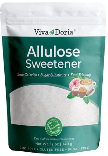 Viva Doria Allulose Sweetener, 12 Oz (340g) | Zero Calorie Sugar Substitute | Great for Coffee, Tea, Cooking and Baking | Keto Friendly | Non-Erythritol, GMO Free, Gluten Free & Vegan Sweetener