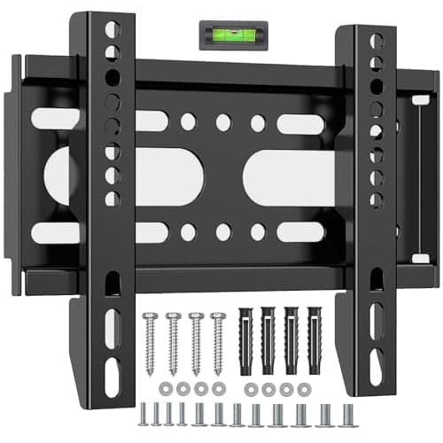 GLWIXY Fixed TV Wall Mount Bracket for Most 14 to 42 inch Flat Tvs & Monitor, Small Ultra Slim tv Mount Max VESA 200x200mm and 55lbs Loading Capacity, Computer Monitor rv Wall Mount tv Bracket