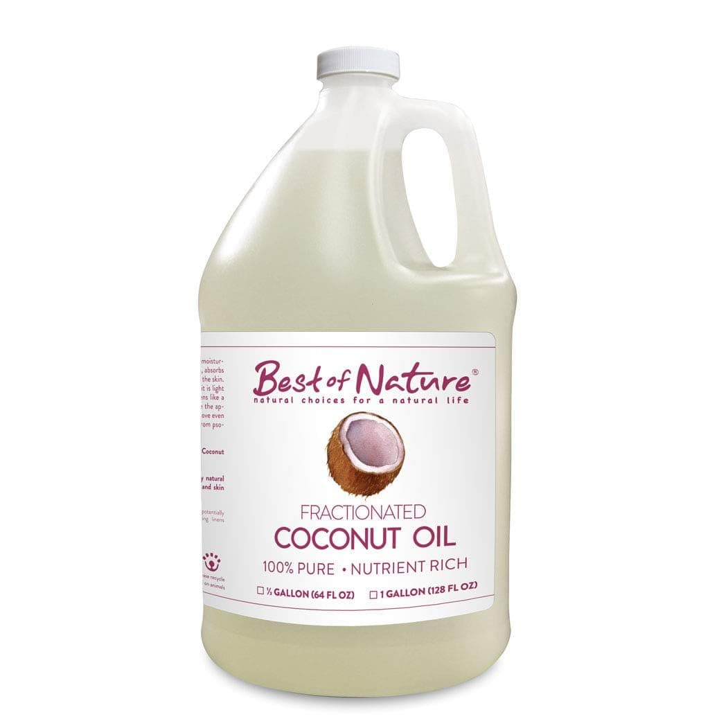 Best of Nature 100 Pure Fractionated Coconut Oil Liquid MCT Massage Body Oil Unscented Moisturizer for Hair Skin Face Aromatherapy Carrier for Essential Oils Half Gallon 64 fl oz