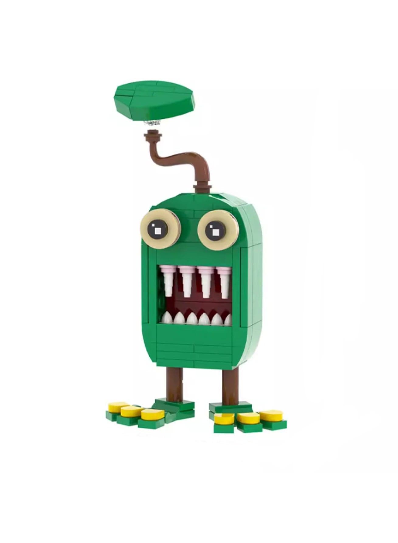 Children's Self-assembly Small Particle Toy Building Blocks Monster Concert Green Hair Monster Model Hand-made Creative Puzzle Toys