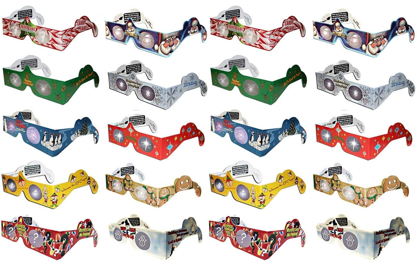 20 3D Christmas Glasses - Holiday Specs - 3D Christmas Glasses Turn Christmas Tree & Holiday Lights into Magical Images