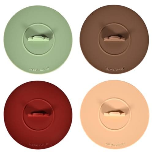 Silicone Cup Covers, Multicolored Silicone Lids for Mugs, Cups, Tea Pots,Mug Covers,Hot Cup Lids for Coffee & Tea,4 Pack