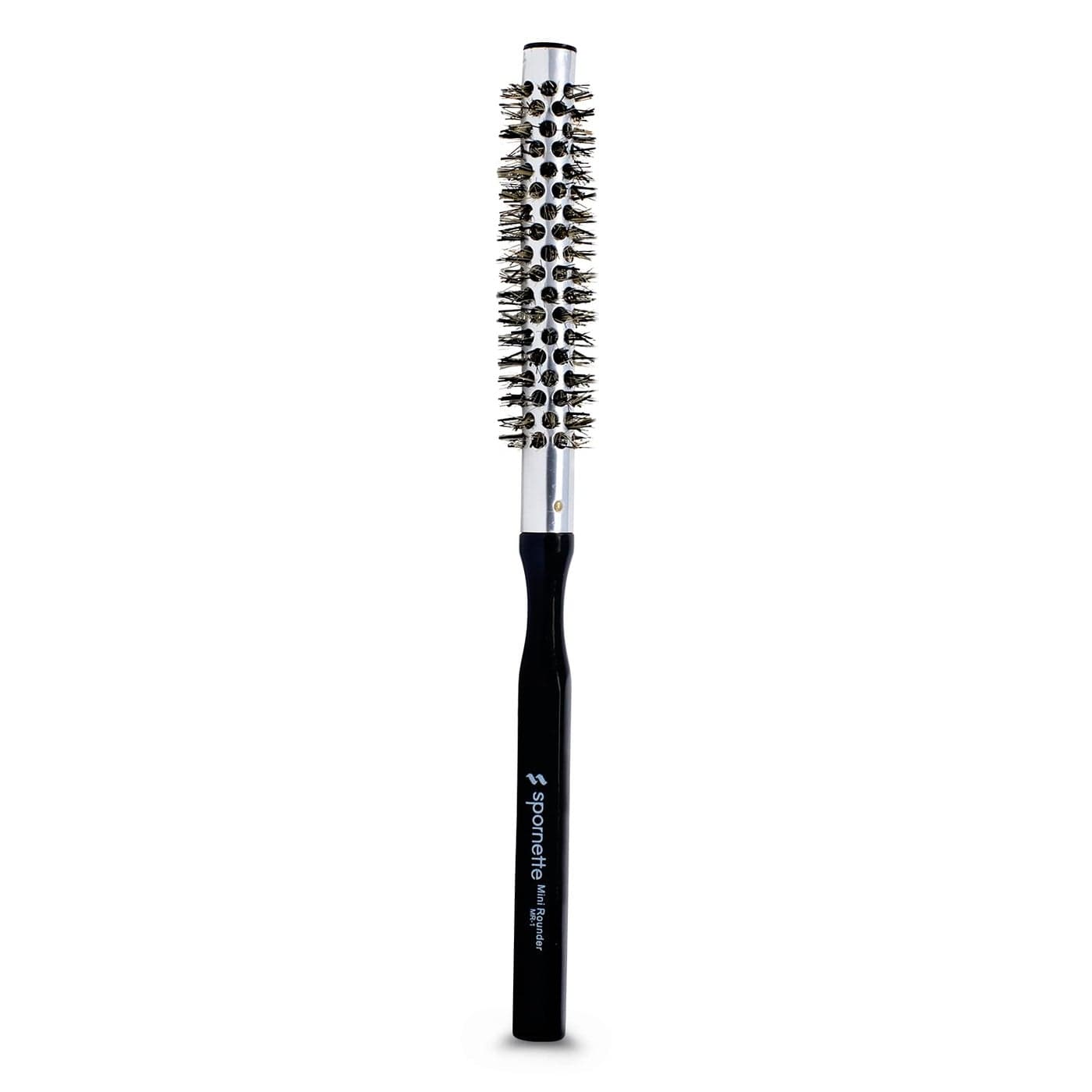 Spornette Small Round Brush for Blow Drying - Nylon & Boar Bristle Brush for Precision Styling - Mini Hair Brush for Women & Men, Short & Curly Hair