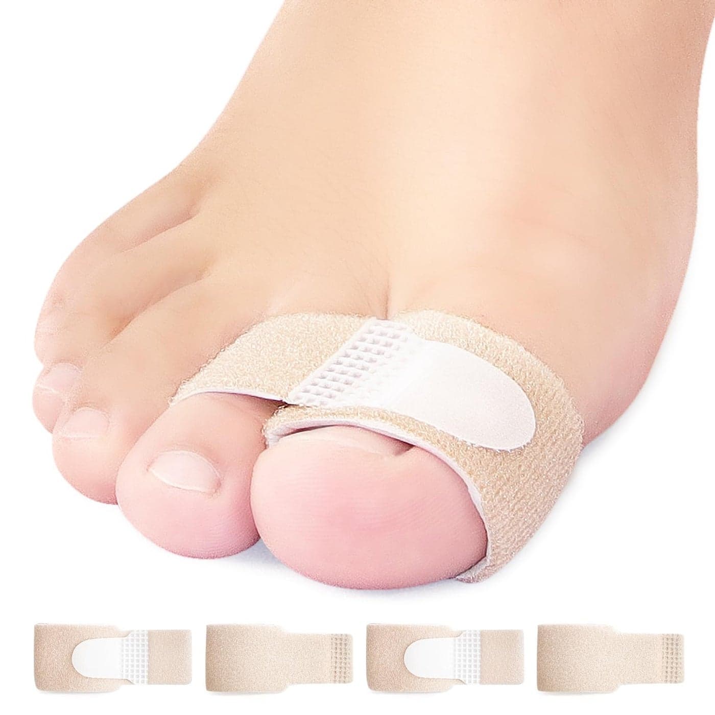 Niupiour Fabric Hammer Toe Correctors Buddy Wraps 8 Pack of Toe Bandages Protectors for Women and Men Hammer Toe Straightener for Overlapping Toe Splints for Crooked Curled Bent and Broken Relief Foot Pain