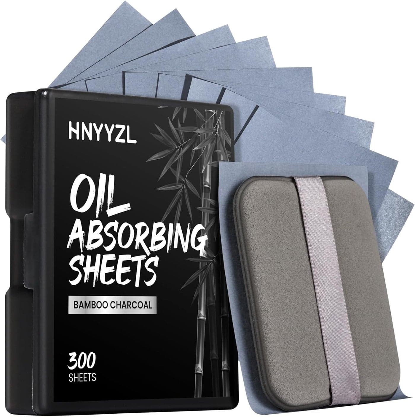 HNYYZL Blotting papers for Face300pcs Oil blotting sheets1 Portable box with Mirror Makeup PuffMakeup Friendly Oily Skin Shine Blotteroil face wipes for Home Office School Travel