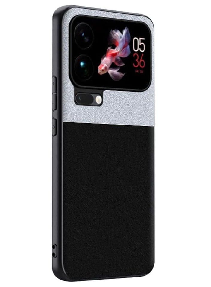Fashion Case for Xiaomi 17 Pro, Matte Color Block Vegan Leather Cover, Non-Slip Soft Edges Lightweight Cover