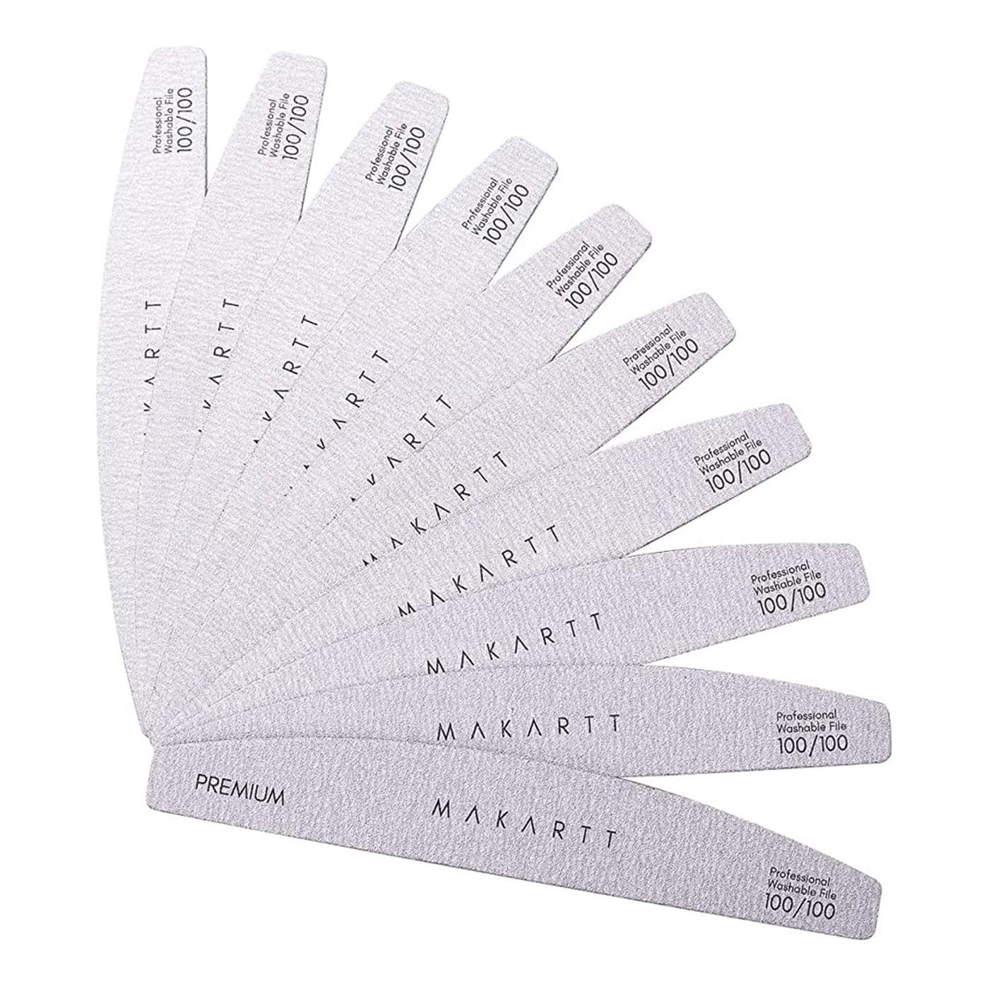 Makartt Nail File 100100 Grit Emery Boards for Nails Doubled Sides Washable 10pcs Zebra Coarse Filer Kit for Shaping Acrylic and Extension Gel Pedicure Manicure Tools Salon Home Use