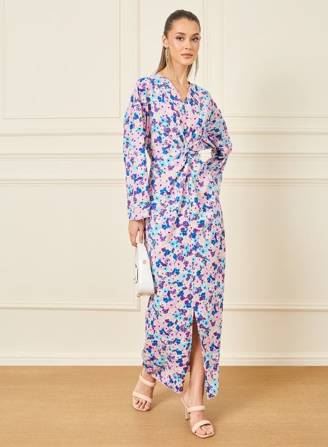 Floral Knot Midi Dress