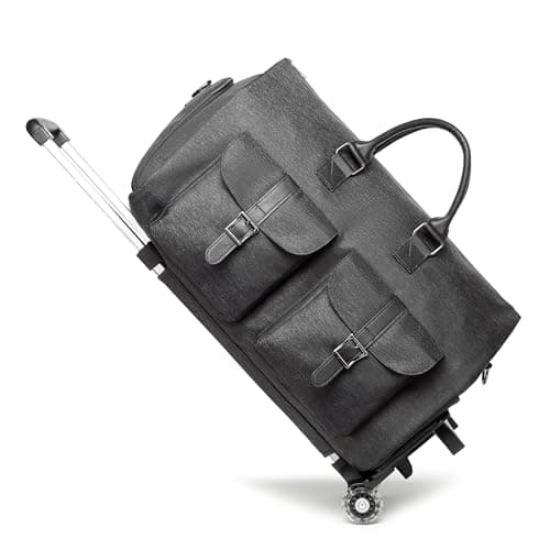 seyfocnia Rolling Garment Bag,Rolling Duffle Bag with Wheels Rolling Garment Bags for Travel with Shoe Pouch Carry On Bag Weekender Bags Garment Duffel Bag for Men or Women-Grey