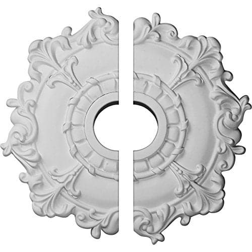 Ekena Millwork CM18RL2 18"OD x 3 1/2"ID x 1 1/2"P Riley Ceiling Medallion, Fits Canopies up to 4-5/8", 2 Piece