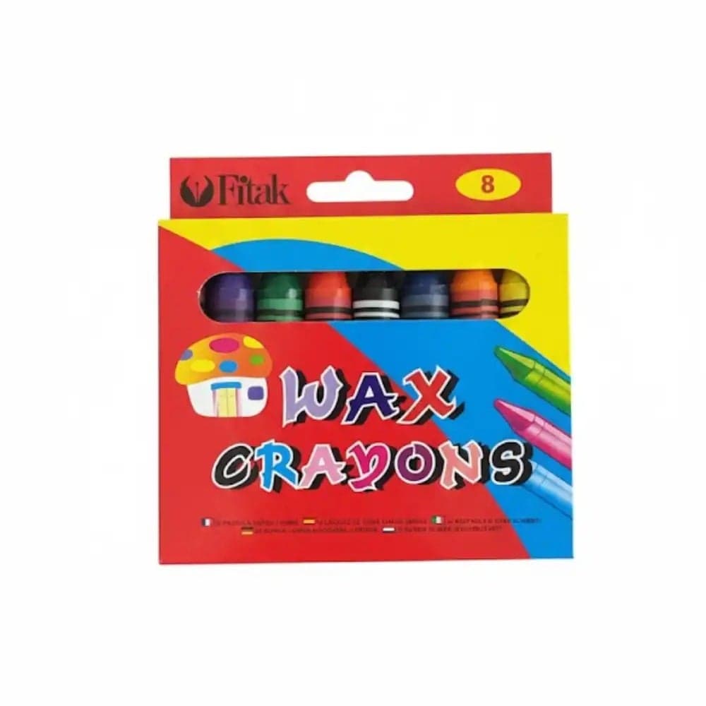 Fitak Jumbo Sized Wax Crayons in Assorted Colors- 8pcs