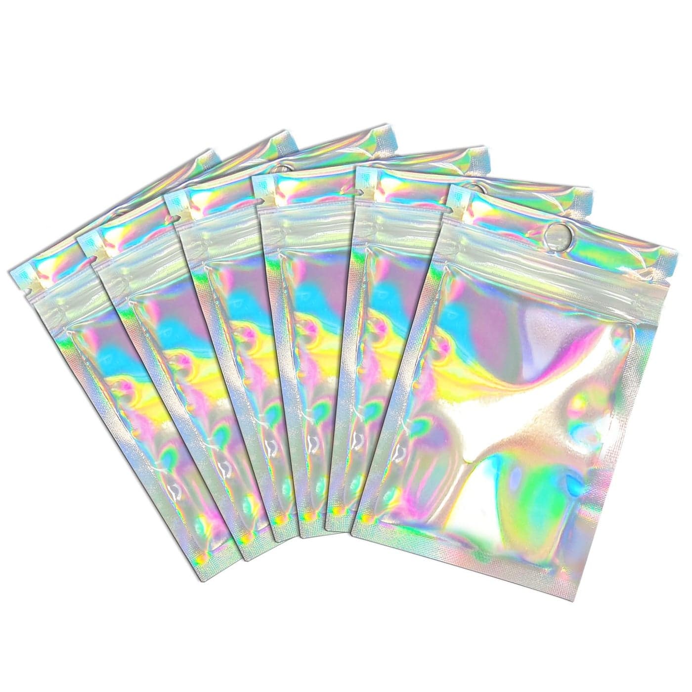 Resealable Foil Pouch Bag 100 PCS Great for Party Favor Food Storage Holographic Color 3 x 4 Inch