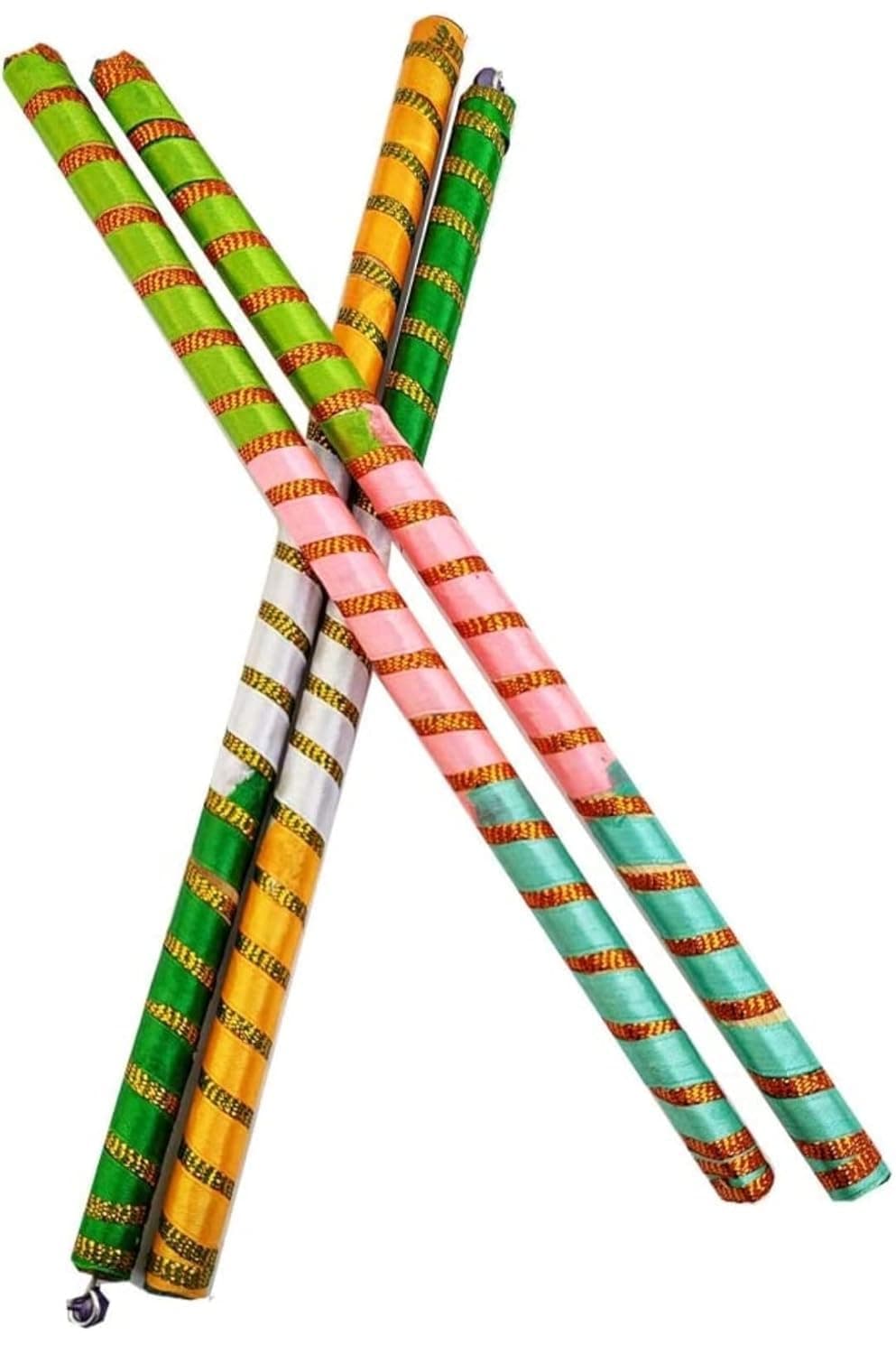 Pakshala Made Traditional Dandiya Sticks for Lovely Couple Colourful Wooden Dandiya Sticks Tricolor for Garba DanceDandiya Nights 9 INCH 8