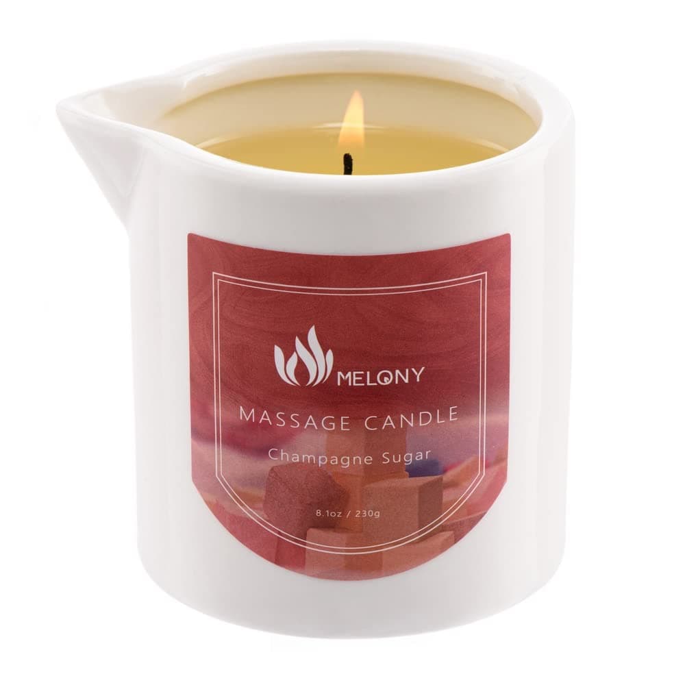 MELONY Massage Candle Holiday Candle Gifts for Women Men Moisturizing Body Oil Candle for Home Spa Body Massage Oils Lotion Candle 81oz Champagne Sugar