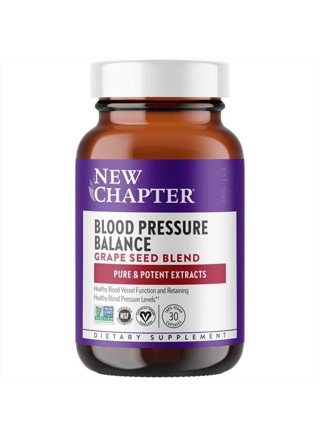 Blood Pressure Supplement Take Care with Organic, Vegan Grapeseed + Black Currant + Non-GMO Ingredients, 30 Count