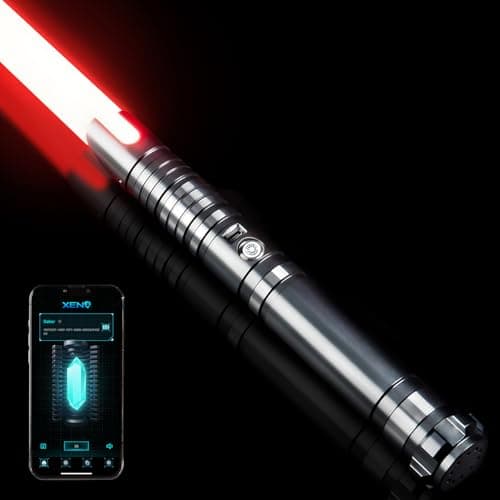 DAMIENSABER Upgrade RGB30 Smooth Swing Light Saber Motion Control Light Saber with Realistic 16 Sound Fonts Infinite Color Changing 16 RGB Heavy Dueling Metal Light Sabers for Adults Rechargeable
