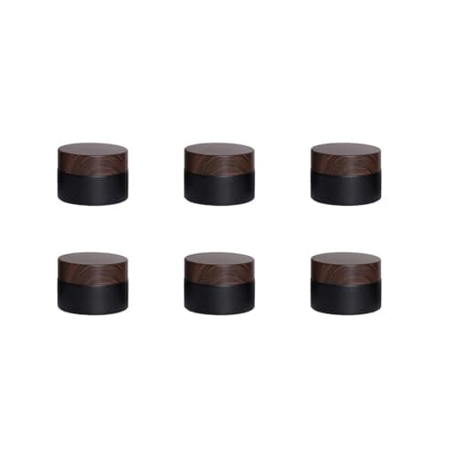 Miayon 6Pcs 018 oz Small Travel Lotion Containers with lids Glass Sample Empty Round Cosmetic Jar Bottles for Creams Makeup Lotion Toiletries Storage Black 5 gram