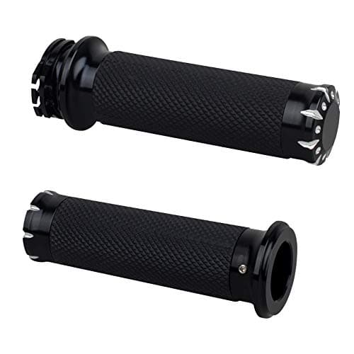 NTHREEAUTO Handlebar Hand Grips Motorcycle Throttle Grip for 1" / 25mm Handle Bars Universal Compatible with Harley Dyna Sportster 883 1200 Road Electra Glide Softail Touring