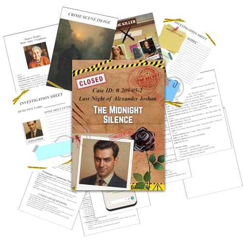 Murder Mystery Game – Case 6: The Midnight Silence | Digital Cold Case File Detective Game for Adults & Teens | True Crime Crime-Solving Party Games with Suspects, Clues & Autopsy Report