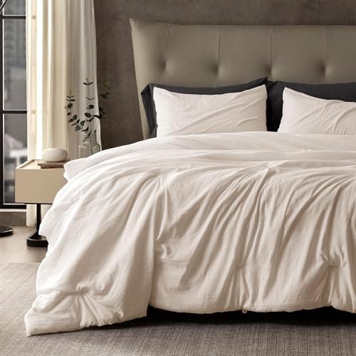 SLEEP ZONE King Size Comforter Set, Fluffy Lightweight and Breathable Bedding Set with 1 Comforter and 2 Pillow Shams, Beige