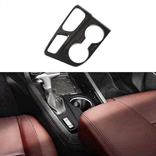 HTHE Gear Shift Panel Trim Interior Center Console Gear Shift Cup Holder Trim Compatible with Dodge Durango Accessories Trim 2021-2022 (ABS,Carbon Fiber Black)