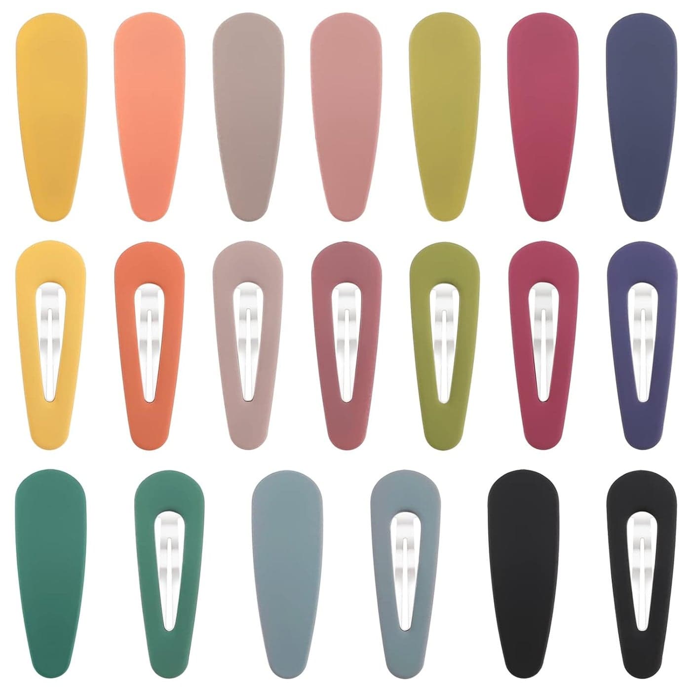 Boobeen 20 Pack Hair Clips Acrylic Metal Snap Hair Clips for Women Matte Hair Barrettes for Girls Hairpins Fashion Accessories for Kids Teens Girls