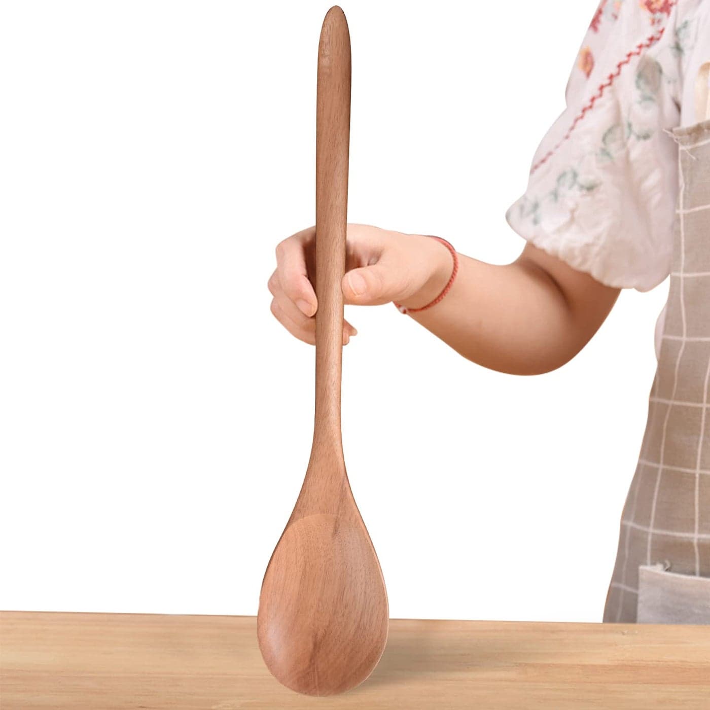 Big Wooden Spoon for Cooking Large Wood Scoop Utensil 17inch Kitchen Serving Scoop for Big Pot Long Handle Giant Heavy Food Service Mixing Spoons Smooth Finish Comfortable Grip