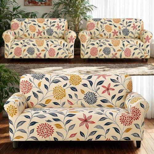 Homerz Premium 7 (3+2+2) Seater Universal Elastic fit Sofa Cover Fully Covered, Non-Slip Sticky Elastic Stretchable Sofa Set Slipcover Protector (BW3D, 7 (3+2+2) Seater)