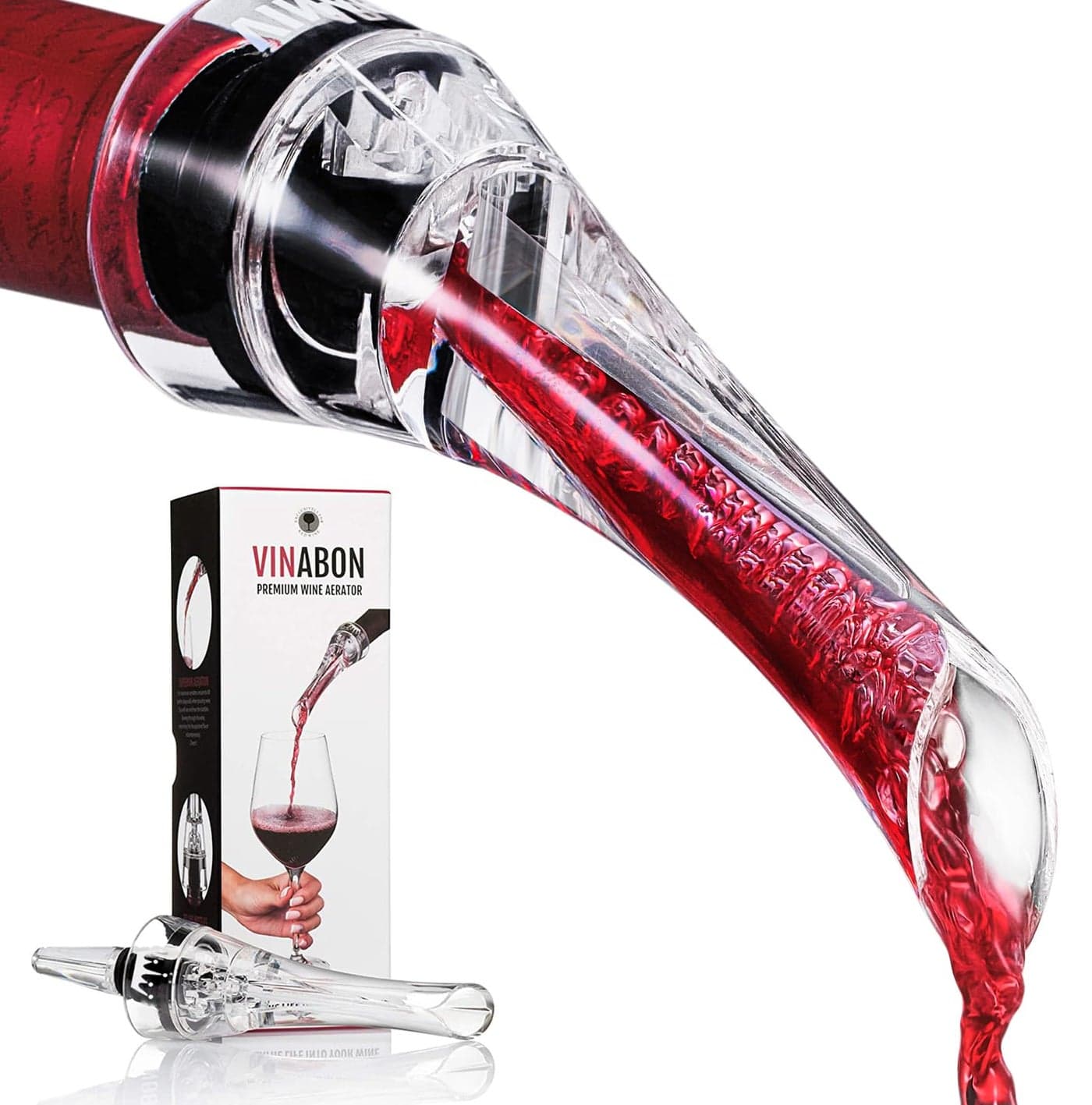 VINABON Wine Aerator Pourer Spout 2025 Professional Wine Aerator Attaches to Bottle for Improved Flavor Enhanced Bouquet and Rich Finish NoDrip SpillFree Design Includes Wine Guide eBook