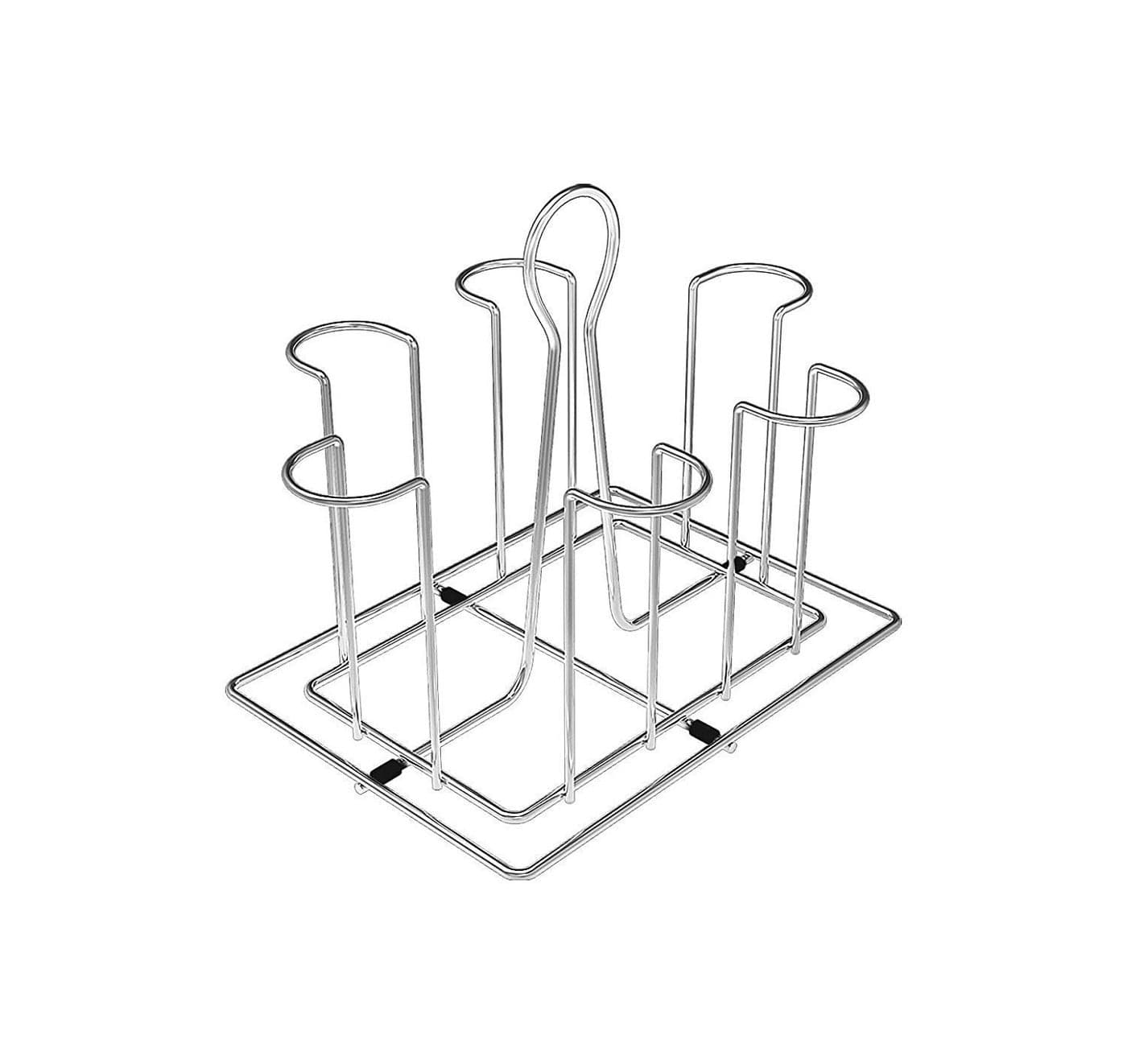 Sygnius Stainless Steel Glass Stand Square for Kitchen and Dining Table L6 W8 H7 inch