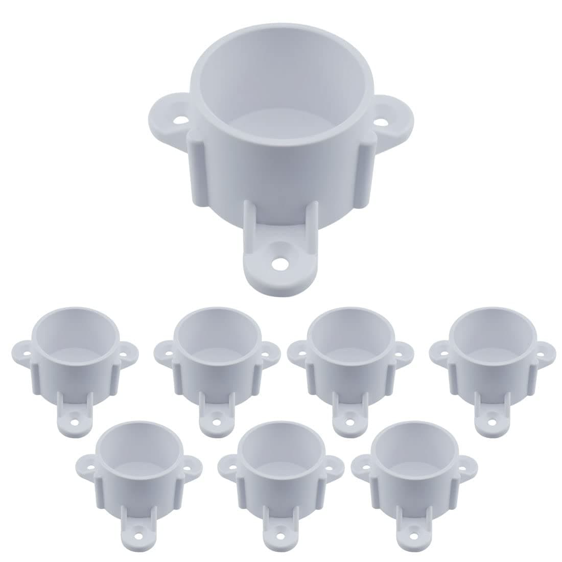 MARRTEUM PVC Table Leg Cap Fittings Furniture Grade Rod Holder with Mounting Screws 8PCS 1 inch