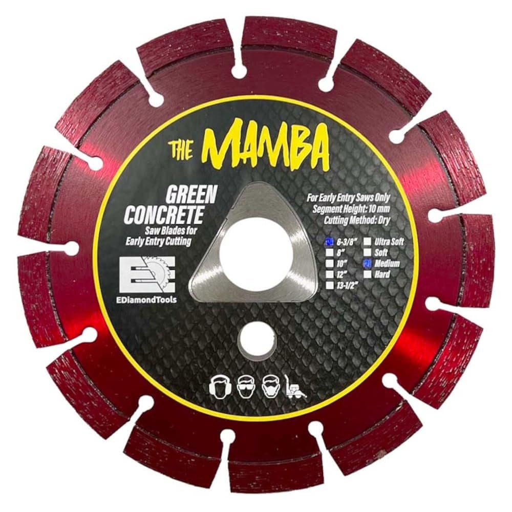 638 Green Concrete Diamond Saw Blades for Early Entry Cutting 0100 Width Medium Bond