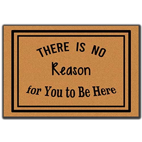 Accssoey Funny Door Mats Outdoor Entrance,There is No Reason for You to Be Here Entrance Non-Slip Indoor Rubber Door Mats for Door 23.6"x 15.7"