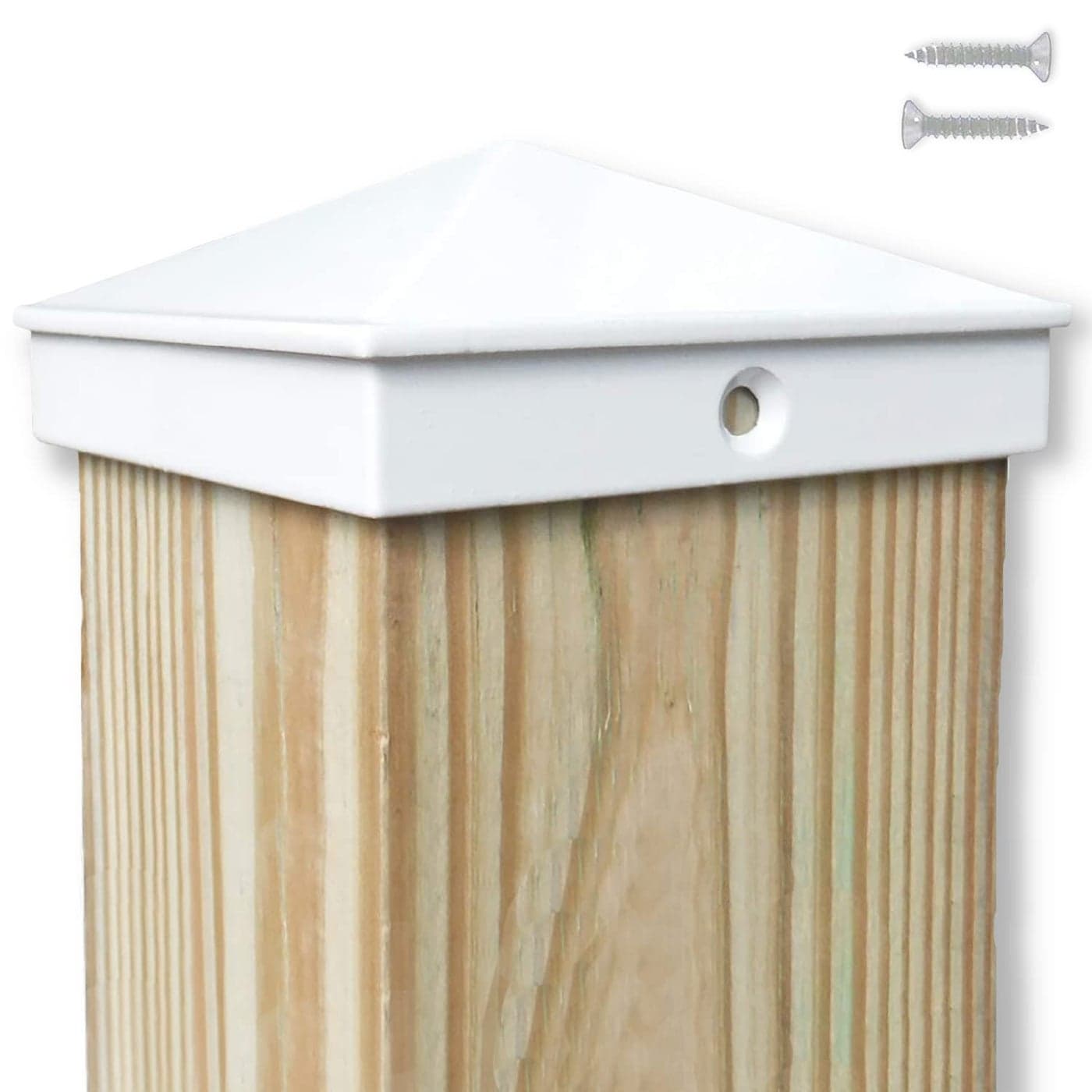 WeatherPRO 4x4 Post Cap White Fits 35 x 35 Wood Post Gloss PowderCoated Aluminum Fence Mailbox Dock and Deck Post Topper Outdoor Rustproof Metal Cover Single Pack Sold by US Company