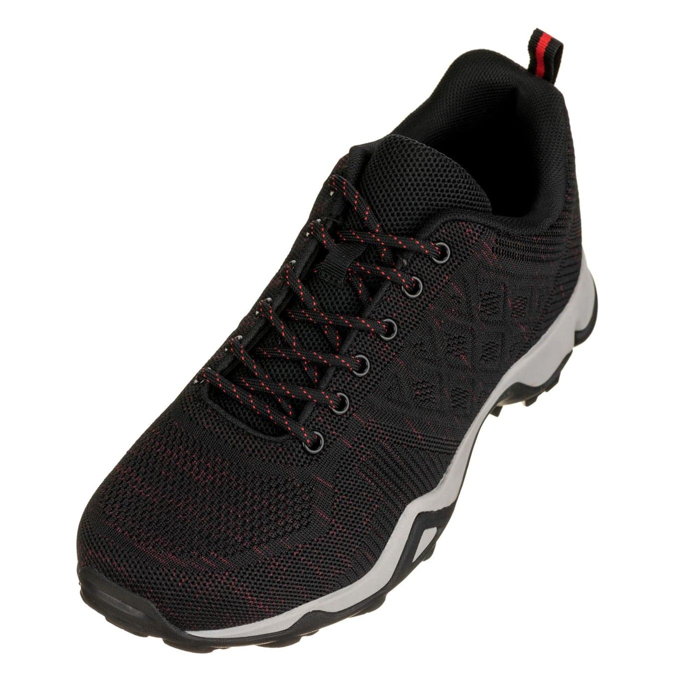 CALTO Mens Invisible Height Increasing Elevator Shoes BlackRed Super Lightweight Sporty Sneakers 24 Inches Taller Q103 Size 9 DM US