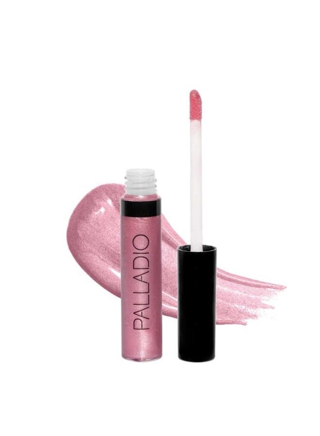 Lip Gloss, Non-Sticky Lip Gloss, Contains Vitamin E and Aloe, Offers Intense Color and Moisturization, Minimizes Lip Wrinkles, Softens Lips with Beautiful Shiny Finish, Passion Pink