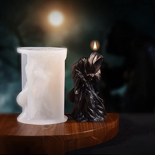 4 Inch Shadow Man Candle Skull Head Resin Mold Resin Casting Silicone Molds for Home Decor Candle Making Wave Spiral Mold