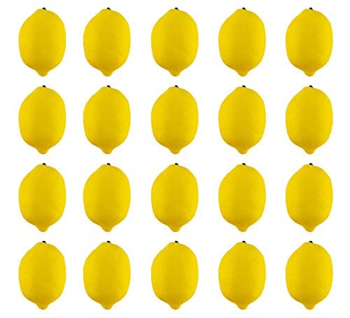 JEDFORE Artificial Lemons Simulation Lifelike Small Lemons Fake Fruit for Home Kitchen Wedding Party Decoration Photography 20pcs Set (Yellow)