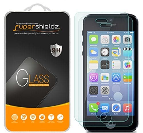 Supershieldz (2 Pack) Designed for iPhone 4S and iPhone 4 Tempered Glass Screen Protector, Anti Scratch, Bubble Free