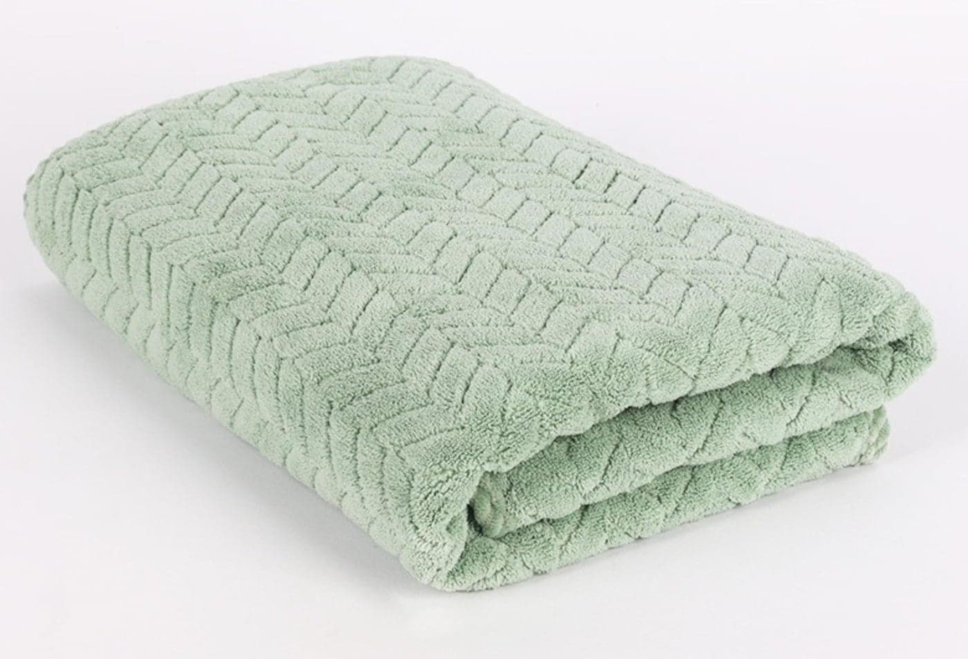 MAXOSHINE Microfiber Towels for Bath Large Size-Super Soft Coral Fleece Bathing Towel with Hook Quick Dry Super Absorbent-Bath Towel for Men and Women-70x140 cm 350 GSM (Green, Pack of 1)