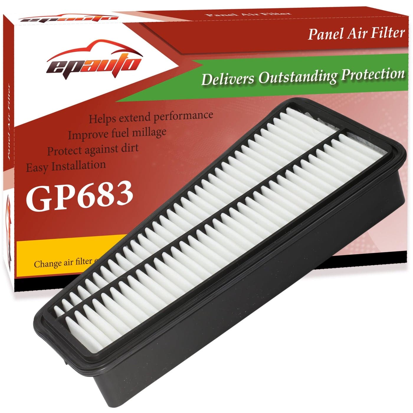 EPAuto GP683 178010P010 CA9683 V6 Engine Air Filter Replacement for Toyota V6 4Runner 20032009 FJ Cruiser 20072009 Tacoma 20052015 Tundra 20052011