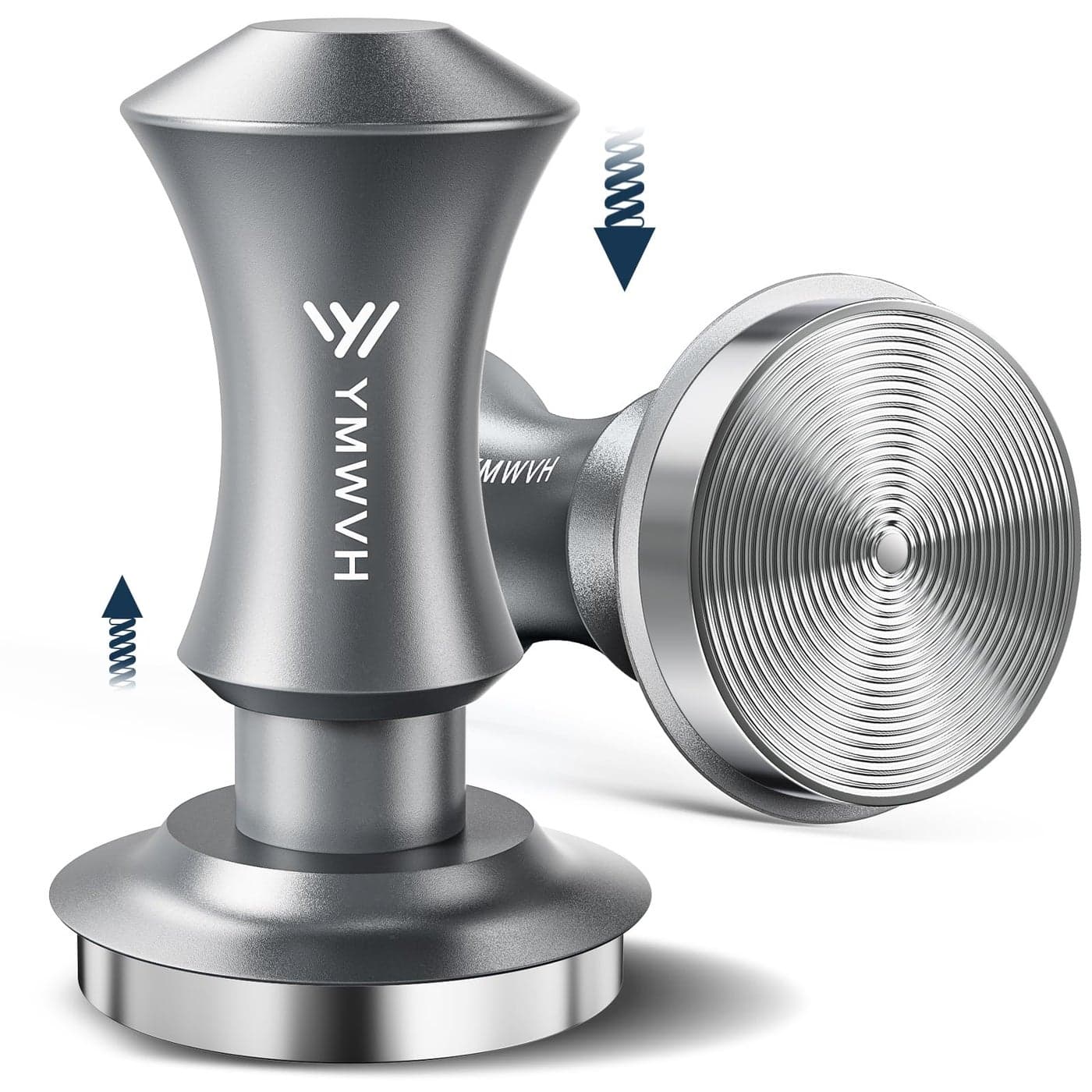 Espresso Tamper 533mm YMWVH Premium Barista Espresso Coffee Tamper Silver with Dual Spring Loaded 100 Stainless Steel Ripple Base Constant 30lb Compatible with Breville 54mm Portafilter