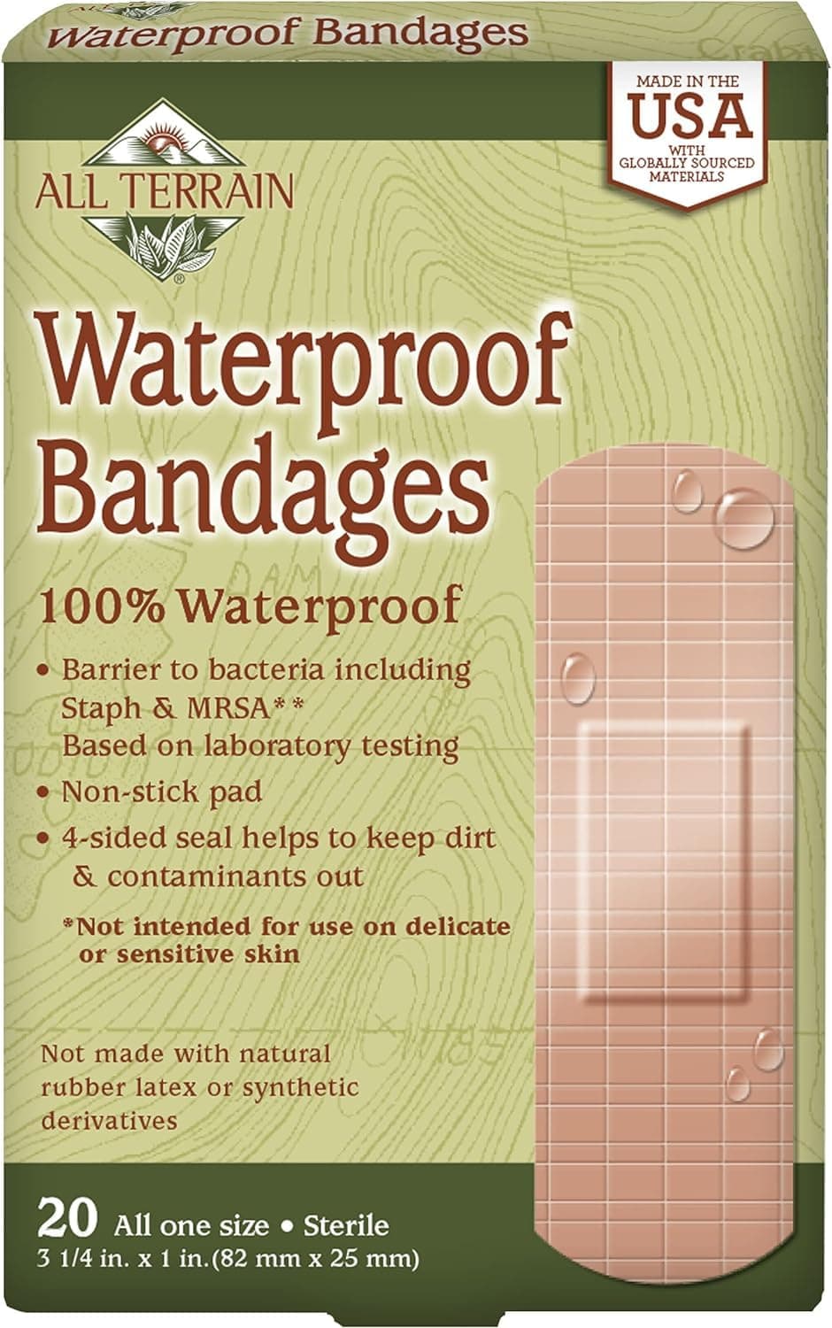 Waterproof Strip Bandages 20 CT
