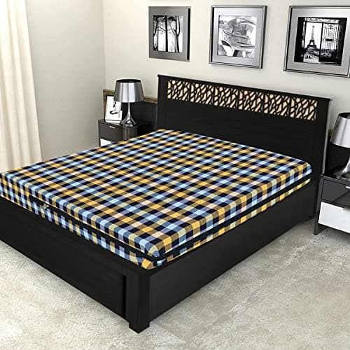 Wings Star Cotton Mattress Cover | Protector with Zipper Chain for Single Size Bed - 75X48x6 | Waterproof Bed Protector | Mattress Protector Cover | Fitted Style Mattress Protector | Bed Cover, M04