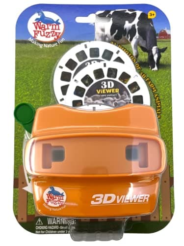 WARM FUZZY Toys 3D Viewfinder Farm Viewfinder for Kids Adults Classic Toys Slide Viewer 3D Reel Viewer Retro Vintage Toys with 3 Reels Contains 21 High Definition 3D Images