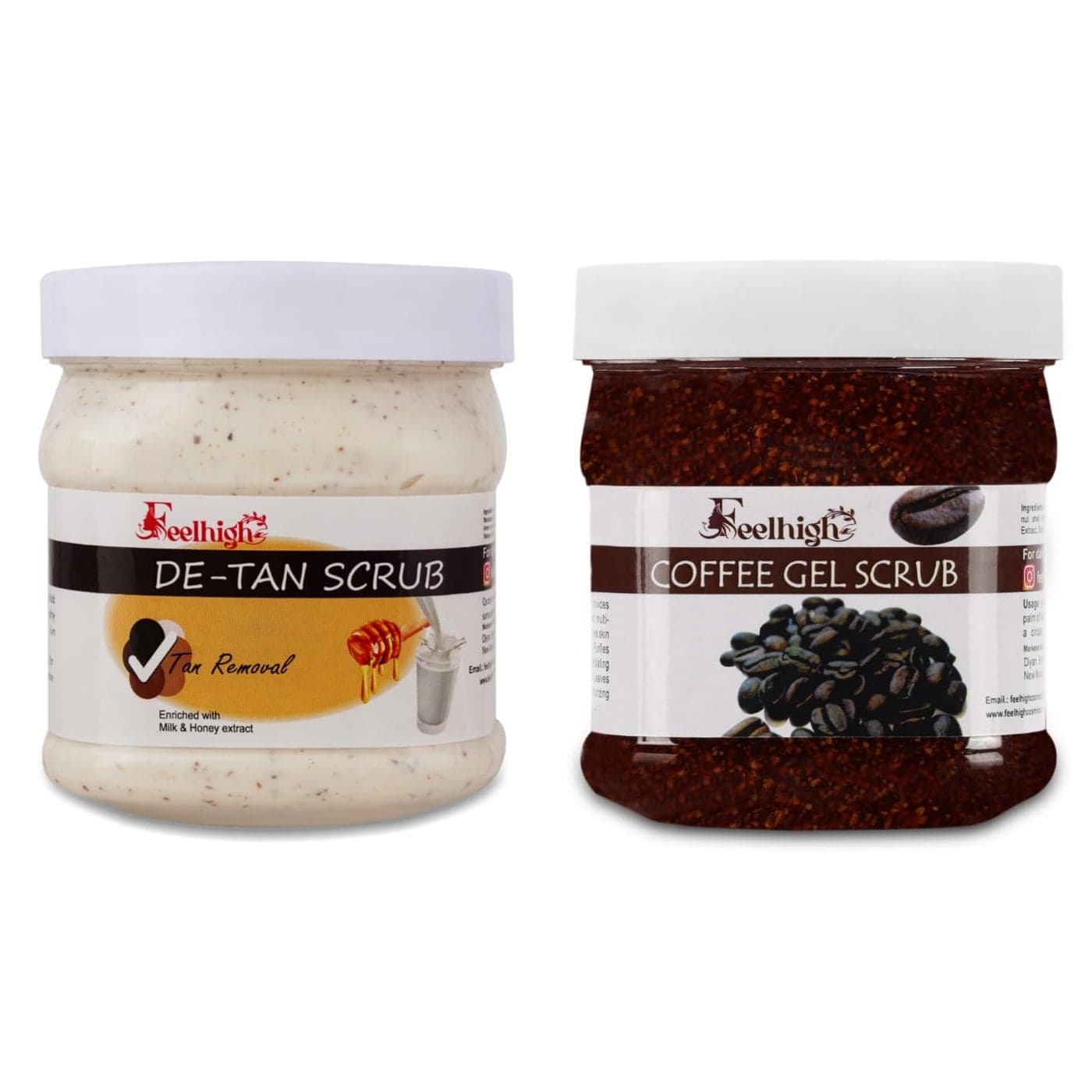 De tan Face scrub500ml and Coffee Gel scrub 500ml Men and Women