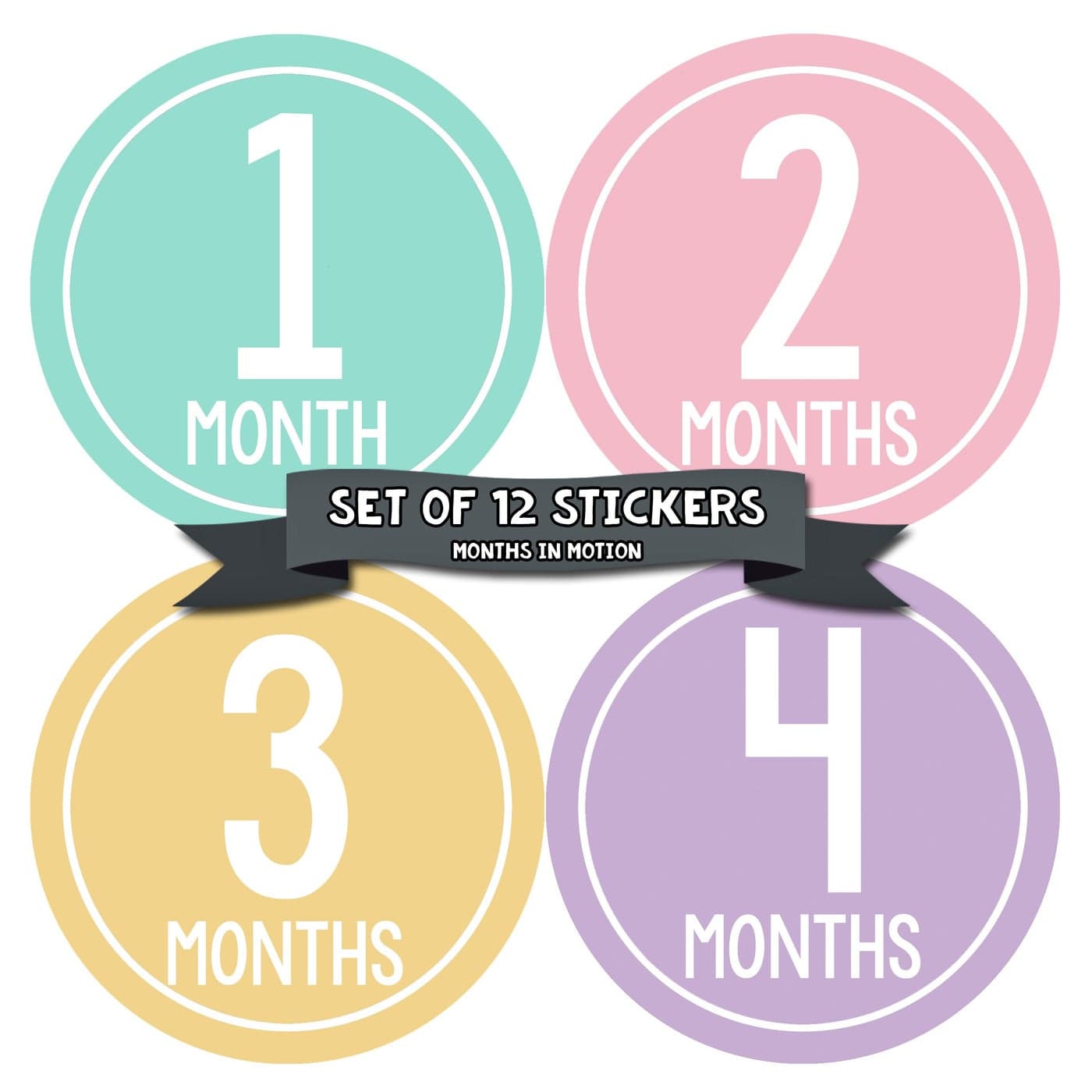 Months in Motion Baby Monthly Stickers Baby Milestone Stickers Newborn Girl Stickers Month Stickers for Baby Girl Baby Girl Stickers Newborn Monthly Milestone Belly Sticker