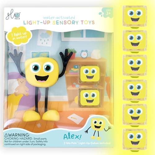 Glo Pals WaterActivated Bath Toy with 6 Reusable LightUp Cubes for Sensory Play Alex