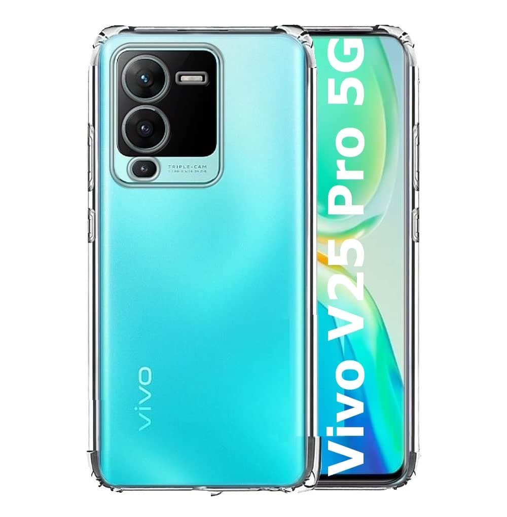 REALCASE Crystal Clear Vivo V25 Pro 5G Back Cover Silicone Case | Protective Design Transparent Back Cover Case for Vivo V25 Pro 5G